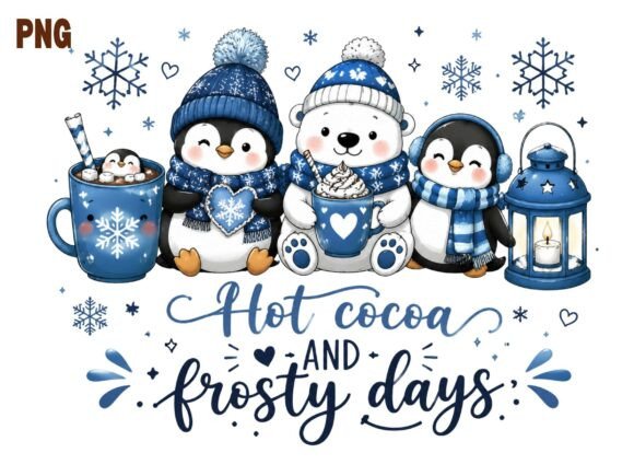 Download Hot Cocoa Frosty Days PNG, Blue Winter - Winter Collection