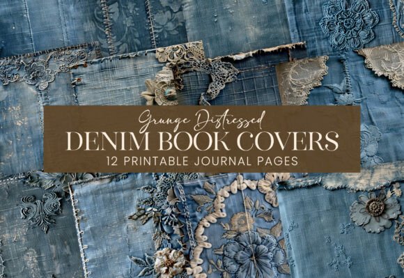 Download Denim Jeans Floral Journal Book Covers - Premium Bundle