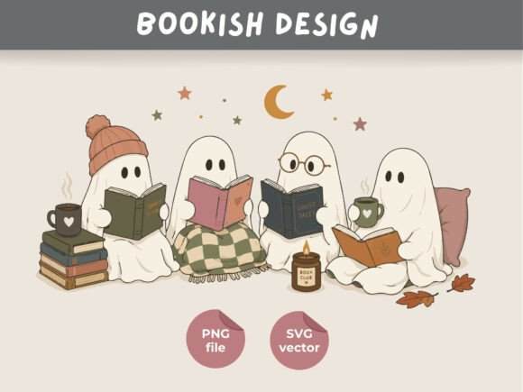 Download Cozy Book Club Ghosts, Book Lover Design - Lover Collection