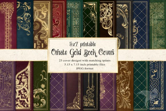 Download 5x7 Ornate Gold Book Covers - Premium Resources