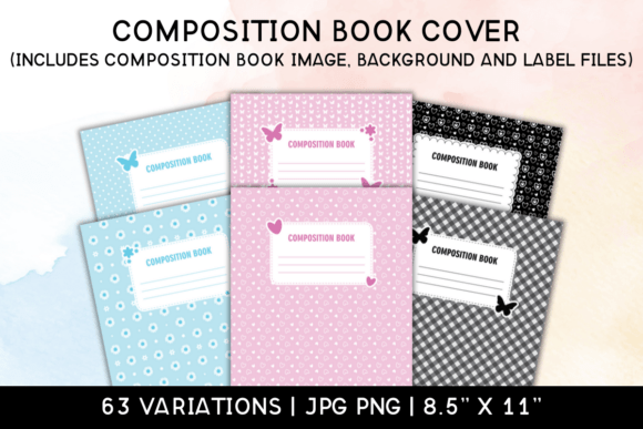 Download Composition Book Covers &amp; Labels - Set 1 - Premium Bundle